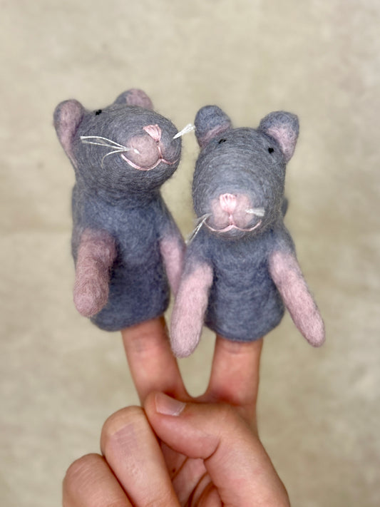 Fingerdukke mus (grå)