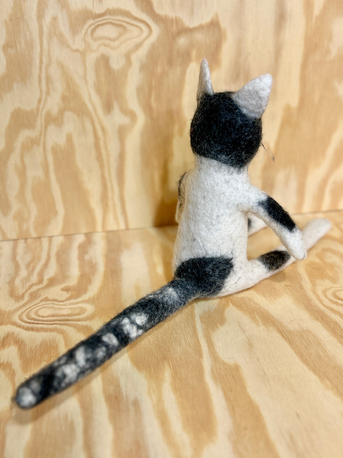 Sittende katt (svart/hvit)